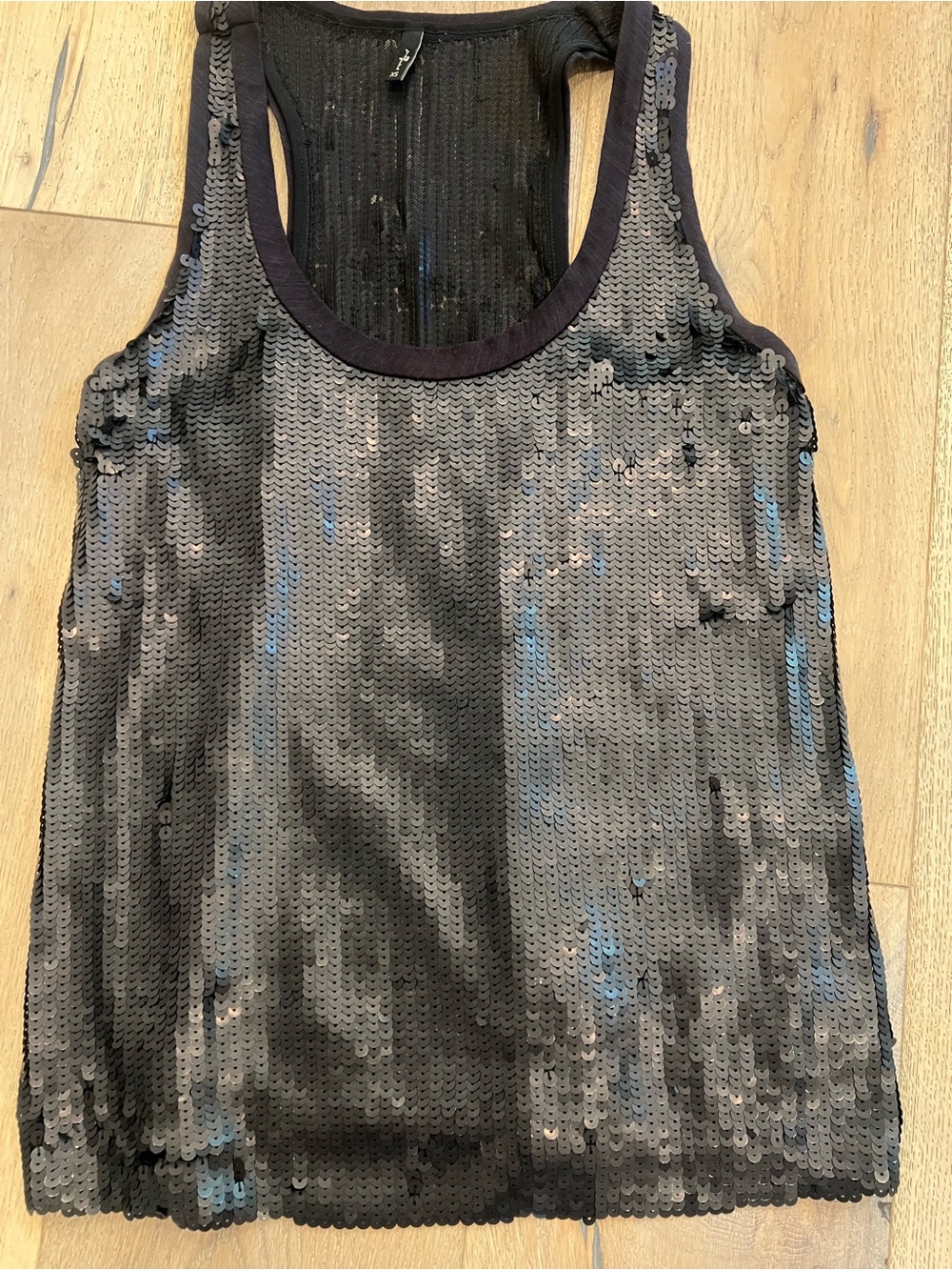 7 for All Mankind Women's matte Sequin Tank Top - Black
